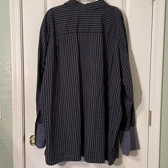 SYNRGY Men’s 4XL Big & Tall Dress Shirt - 100% Cotton - Geometric Micro-Print - Picture 4 of 9